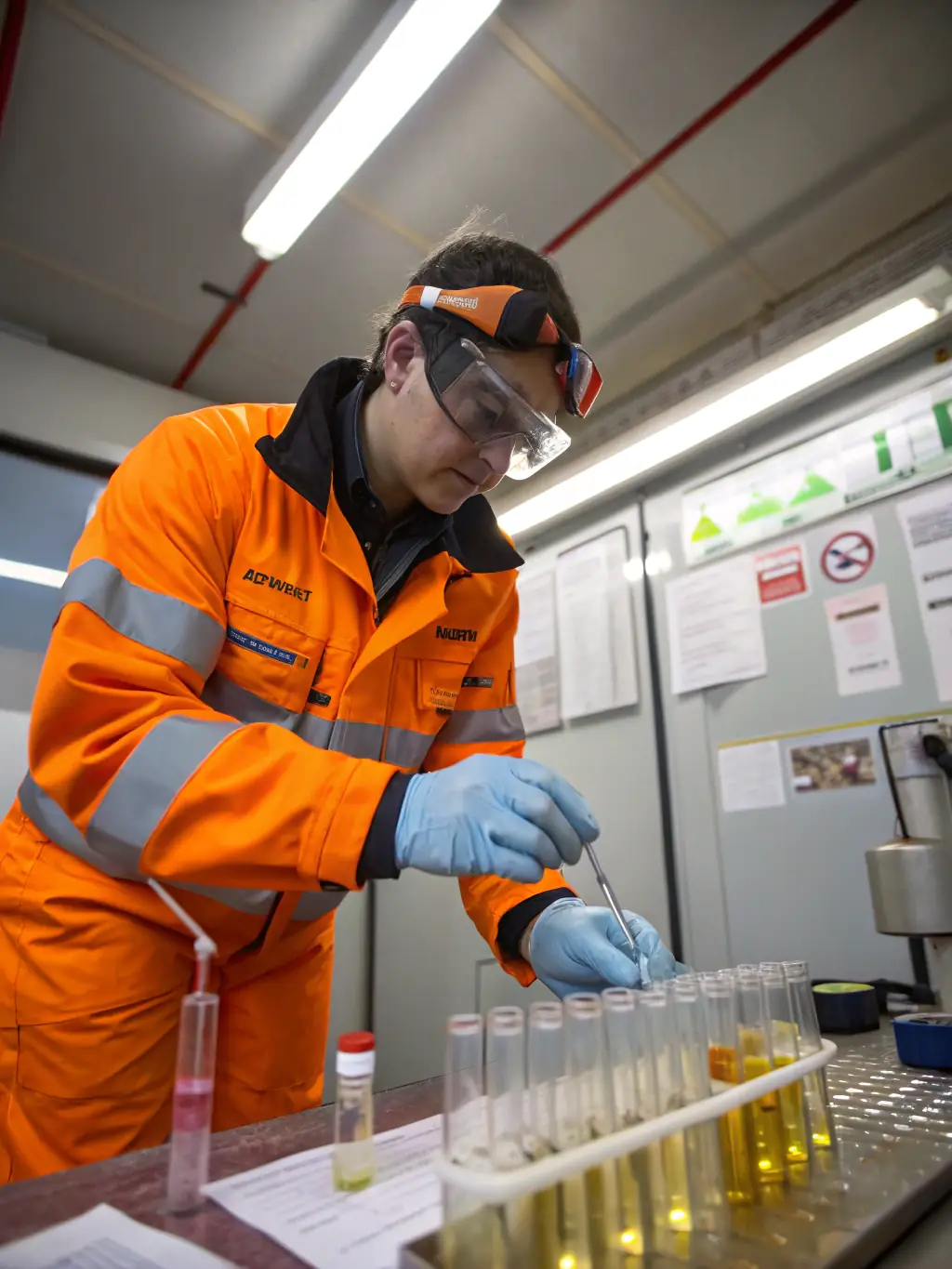 A detailed image of diesel fuel being tested in a laboratory, emphasizing the quality control measures taken by Taraz Investment ТОО.